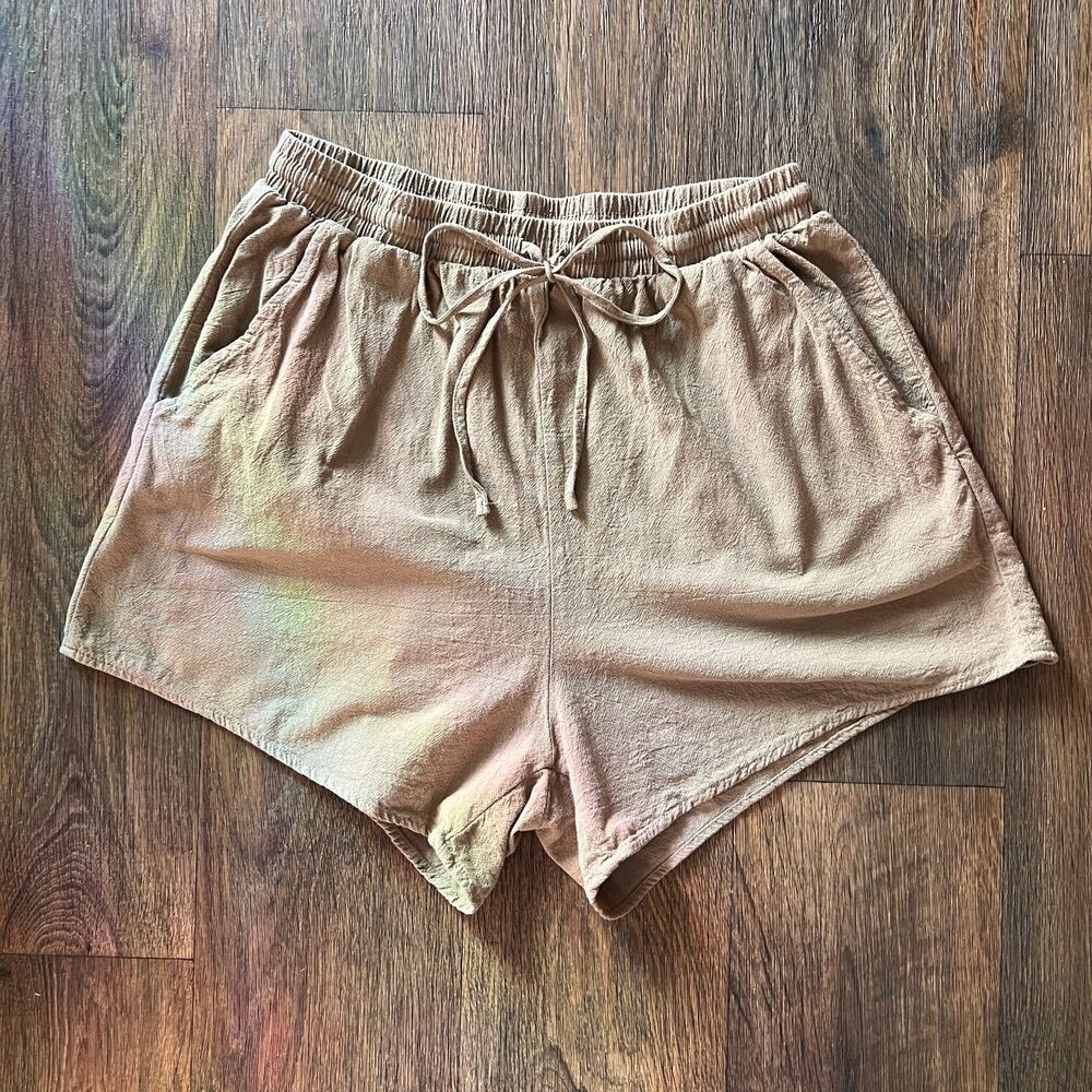 Granola gorpcore 100% cotton boho olive green shorts size M